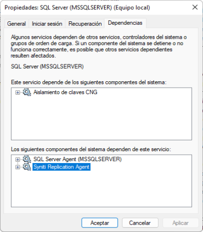 Windows Service Dependency Service Dependencies Window
